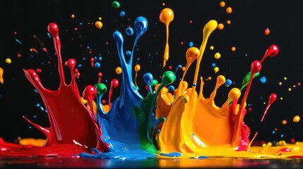 Poster - Abstract paint splashes in dynamic display