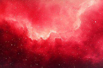 Wall Mural - Abstract Red Nebula with Stars, Galaxy Background