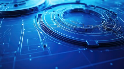 Aufkleber - Technical blueprints in abstract innovation