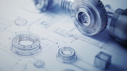 Aufkleber - Technical blueprints in abstract innovation