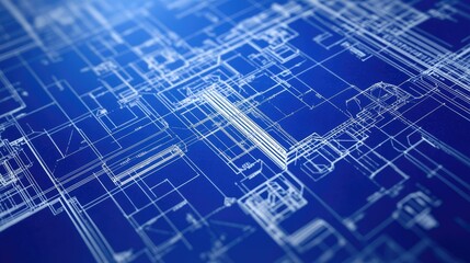 Aufkleber - Technical blueprints in abstract innovation