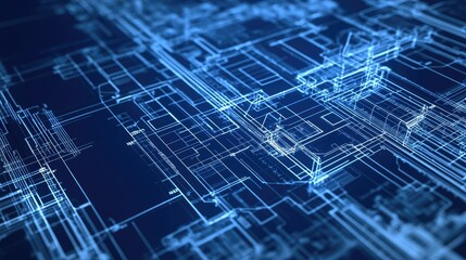 Aufkleber - Technical blueprints in abstract innovation