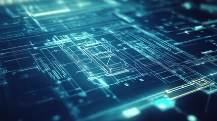 Aufkleber - Technical blueprints in abstract innovation