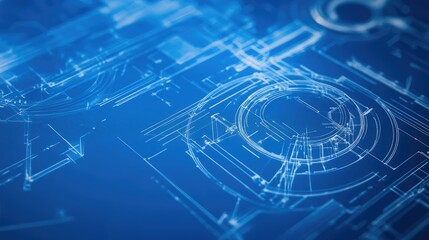 Aufkleber - Technical blueprints in abstract innovation