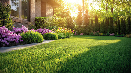 Wall Mural - Beautiful spring, summer garden in full bloom.