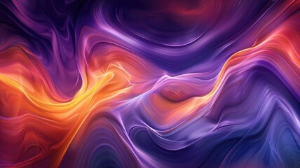 Wall Mural - Abstract purple and orange color wave flowing express the energetic signal. Seamless texture of vividness curve swirling convey sense of harmony and wonderful scene perfect for graphic design. AIG53.