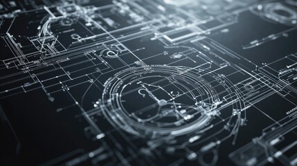 Aufkleber - Technical blueprints in abstract innovation