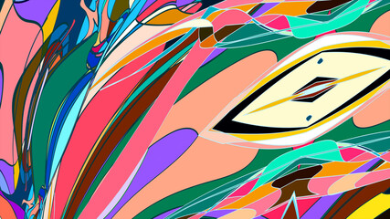 Fototapete - Illustration of colorful liquid and fluid abstract for the banner template, Summer Music 2025