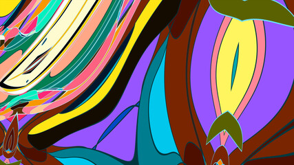 Aufkleber - Illustration of colorful liquid and fluid abstract for the banner template, Summer Music 2025