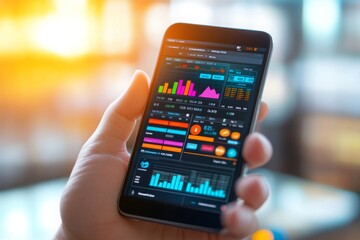 Smartphone with Financial Charts