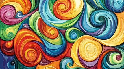 Poster - Vibrant swirls of color in abstract art