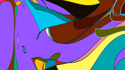 Aufkleber - Illustration of colorful liquid and fluid abstract for the banner template, Summer Music 2025