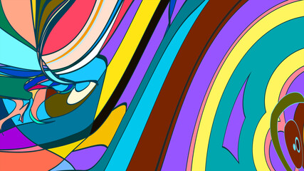 Aufkleber - Illustration of colorful liquid and fluid abstract for the banner template, Summer Music 2025