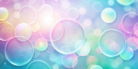 Canvas Print - Soft pastel circles floating on serene background, creating a colorful and calming visual experience , pastel, circles