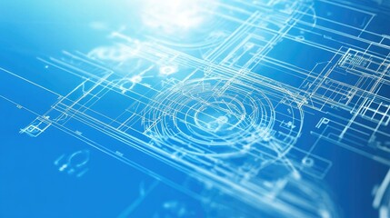 Aufkleber - Technical blueprints in abstract innovation