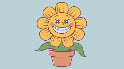 Cute flower element vector cartoon
