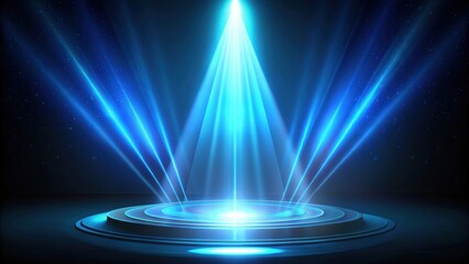 Poster - Futuristic holographic spot light with blue glow on background, hologram, hud, circle, futuristic, holographic, spotlight