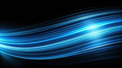 Wall Mural - Abstract blue speed lines against a black background, abstract, speed, lines, motion, blur, fast, dynamic, energetic