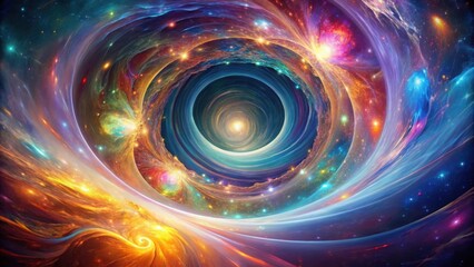 Wall Mural - Futuristic abstract art of a cosmic vortex with swirling colors and geometric shapes, cosmic, vortex, abstract, futuristic, art