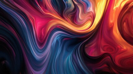 Poster - Liquid abstracts swirling in vibrant motion