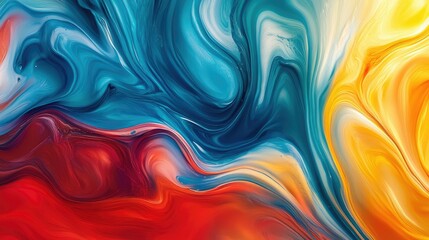 Poster - Liquid abstracts swirling in vibrant motion
