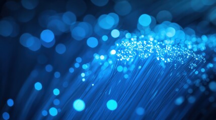 Aufkleber - Fiber optic cables glowing, enhancing connectivity in a futuristic city