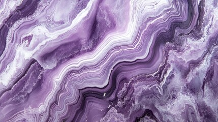 Abstract purple and white wavy marble background texture.