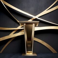 background with gold podium 