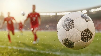 Player heading the ball into the goal during a highintensity tournament match, soccer, tournament, action