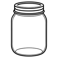 glass mason jar outline coloring book page line art drawing