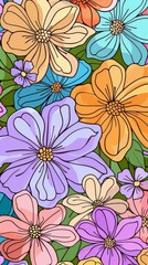 Canvas Print - coloring page for teenagers, colorful, with pastel background