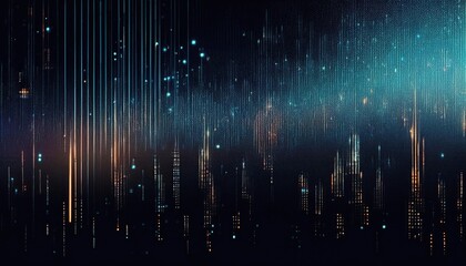 Wall Mural - Abstract digital city lights