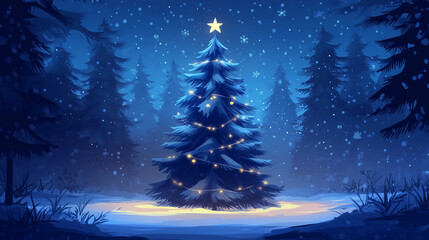 Wall Mural - Christmas tree wallpaper background