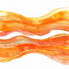 Wall Mural - wavy abstract orange watercolour background 