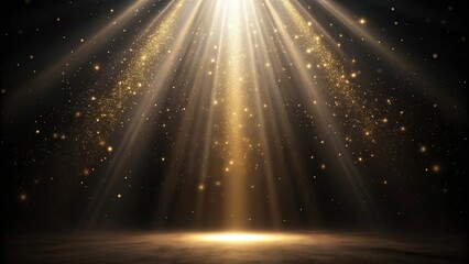 Extreme close-up of dark background with beams of light and floating dust particles