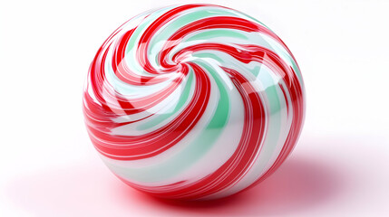 Sticker - Red and Green Swirled Sphere Abstract Background