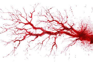 Poster - Red Branching Lines with Blood Splatter Effect