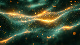 Technologiczne tło do projektu, błyszczące tło, cząsteczki, puste miejsce, tekstura generative ai