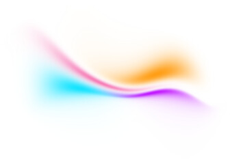 Fototapete - Abstract gradient shape on transparent background. Dynamic blue yellow purple gradient wave design element.