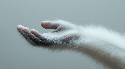 Sticker - A close-up of a furry hand reaching out.