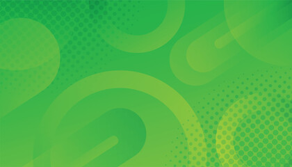 Poster - Fluid green gradient shapes composition. geometric shapes background. cool background design for flyer, poster. soft circle wave line strip and halftone. vector illustration