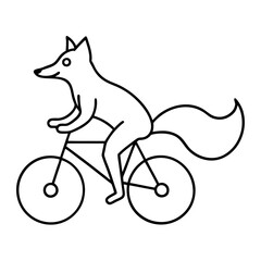 Sticker - silhouette of a dog on a bicycle