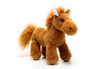 fluffy horse toy isolated on white