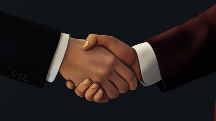 A close up of two hands shaking, symbolizing agreement and partnership. image conveys sense of trust and collaboration in professional context