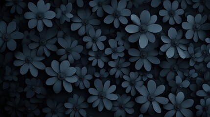 Wall Mural - Abstract Floral Pattern in Shades of Blue