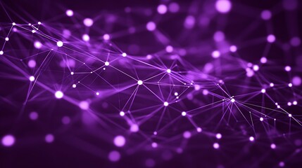 Poster - Abstract purple background with interconnected dots and lines, creating a sense of digital connectivity.