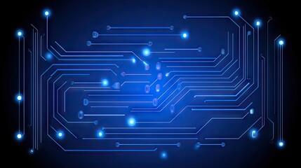 Poster - A futuristic circuit pattern on a bright background, showcasing modern technology and electronic design.