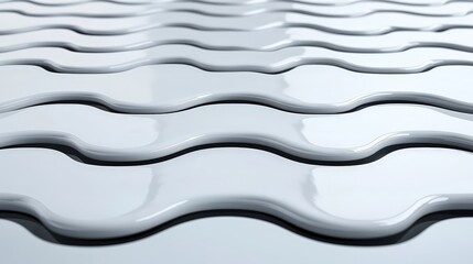 Poster - Abstract White Wave Pattern Background   Modern Design  Minimalist Texture