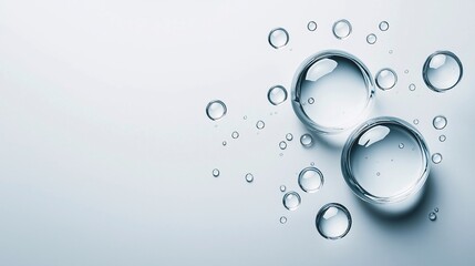 Clear Water Droplets on Smooth Surface Background