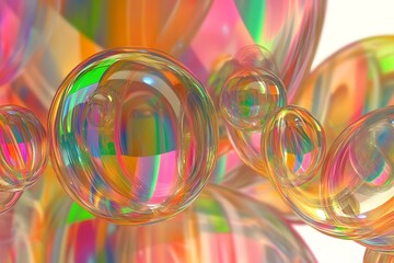 Poster - Abstract Rainbow Glass Spheres Background